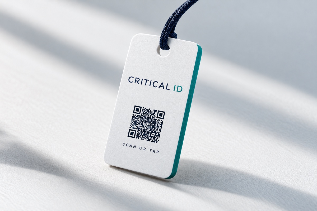 White Critical ID Tag concept render
